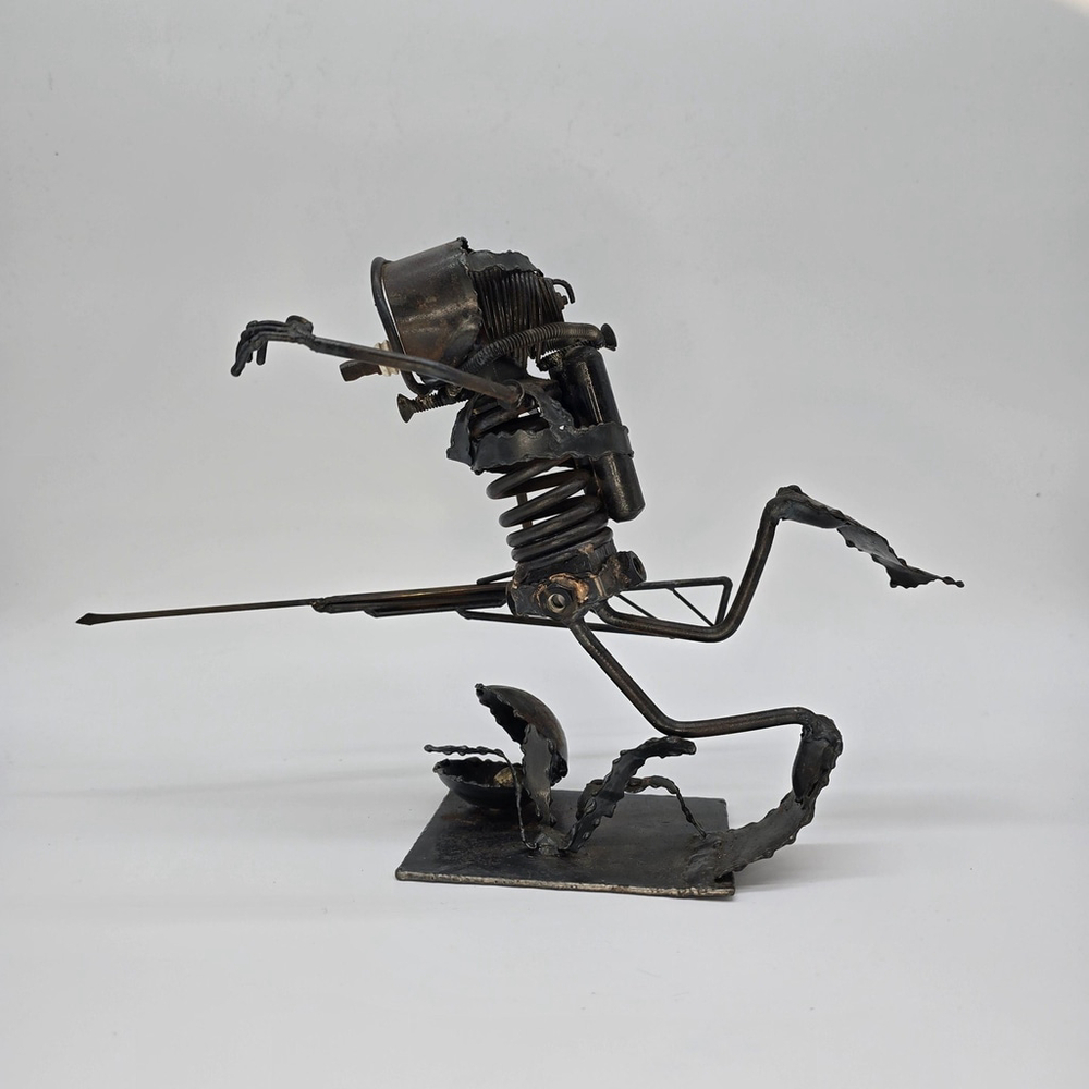Vintage Welded Metal Diver Sculpture Signed K Moore 1971 - Picture 6 of 16